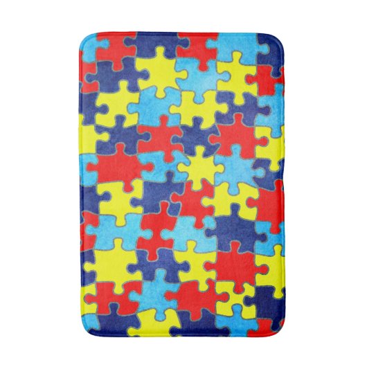 Autism Awareness-Puzzle door Shirley Taylor Badmat (Voorkant Verticaal)