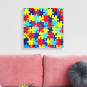 Autism Awareness-Puzzle door Shirley Taylor Canvas Afdruk (Insitu (Woonkamer))