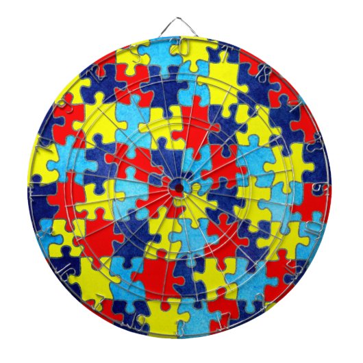 Autism Awareness-Puzzle door Shirley Taylor Dartbord (Voorkant)