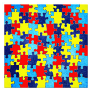 Autism Awareness-Puzzle door Shirley Taylor Foto Afdruk