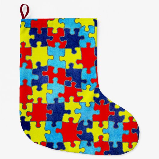 Autism Awareness-Puzzle door Shirley Taylor Grote Kerstsok (Voorkant)