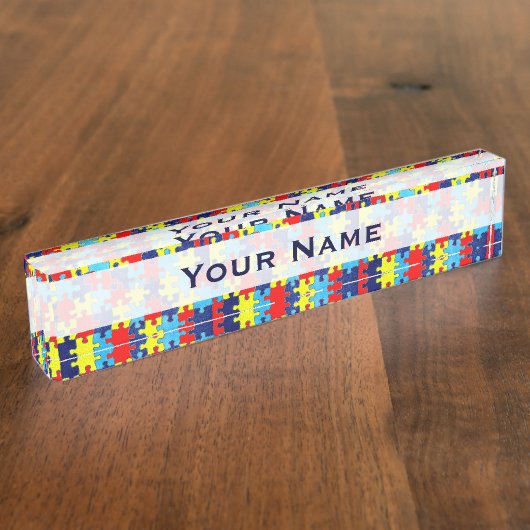 Autism Awareness-Puzzle door Shirley Taylor Naambordje (Zijkant)