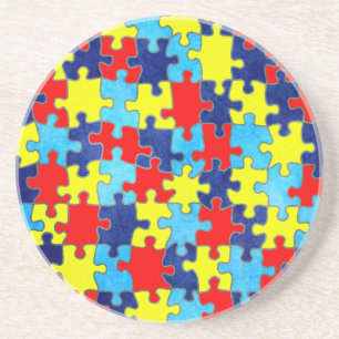 Autism Awareness-Puzzle door Shirley Taylor Zandsteen Onderzetter