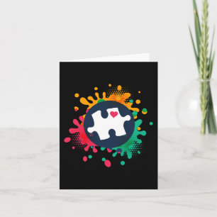 Autism Awareness Puzzle Piece Love Autistic Suppor Kaart