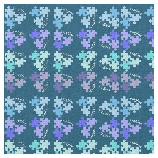 Autism Awareness Puzzle Piecks Blue Shades Stof (Close Up)