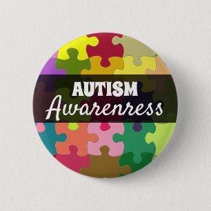 Autism Awareness Puzzle Piecks Button
