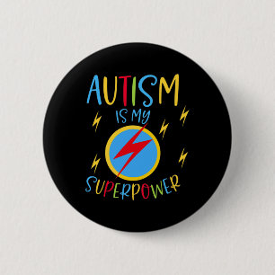 Autism Awareness Ribbon Boys Girls Kinder is My Su Ronde Button 5,7 Cm