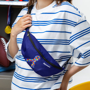 Autism Awareness Ribbon Personalised Blue Heuptasje