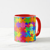 Autism Awareness Ribbon Puzzle Piecks Mok (Voorkant rechts)