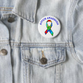 AUTISM AWARENESS RIBBON ROUND BUTTON (In situ)