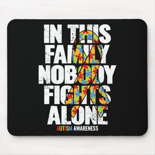 Autism Awareness Shirt Family Support Ma Autism A Muismat (Voorkant)
