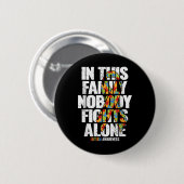 Autism Awareness Shirt Family Support Ma Autism A Ronde Button 5,7 Cm (Voorkant /achterkant)