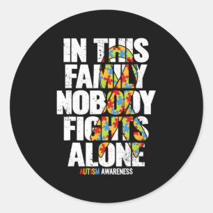 Autism Awareness Shirt Family Support Ma Autism A Ronde Sticker