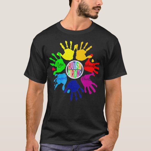 Autism Awareness Sign Language Hand Puzzle zomer T-shirt (Voorkant)