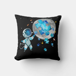 Autism Awareness Space sterft Astronaut op de maan Kussen