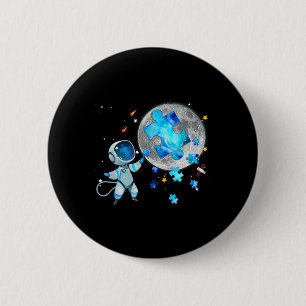 Autism Awareness Space sterft Astronaut op de maan Ronde Button 5,7 Cm