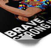 Autism Awareness Sterke mam Afro Moeder Black Wome Poster (Hoek)