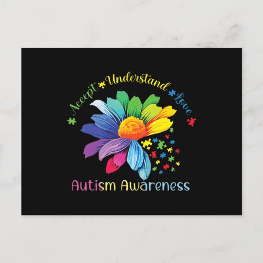 Autism Awareness Sunflower Accept Understand Love  Briefkaart (Voorkant)