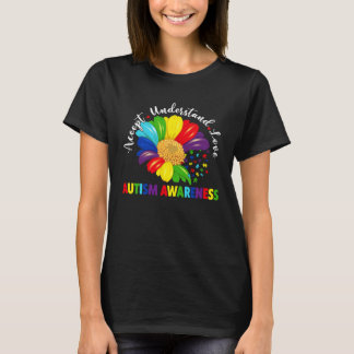 Autism Awareness Sunflower Accept Understand Love  T-shirt