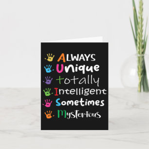 Autism Awareness Support Autism Kinder for mam Dad Kaart