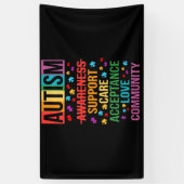 Autism Awareness Support Care Acceptance Love Spandoek (Verticaal)