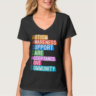 Autism Awareness Support Care Acceptation Love Com T-shirt