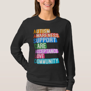 Autism Awareness Support Care Acceptation Love Com T-shirt