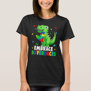Autism Awareness Support Embrace Difference Dinos T-shirt