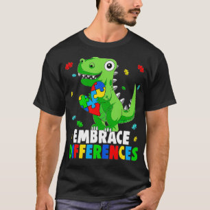 Autism Awareness Support Embrace Difference Dinos T-shirt