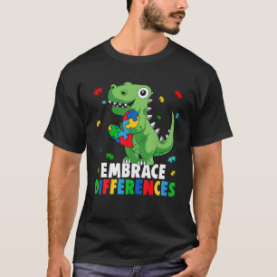 Autism Awareness Support Embrace Difference Dinos T-shirt