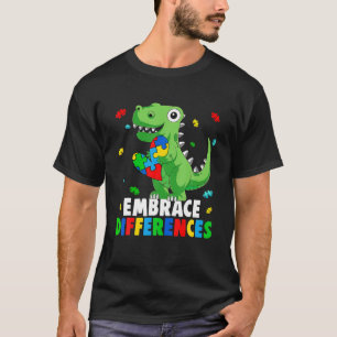 Autism Awareness Support Embrace Difference Dinos T-shirt