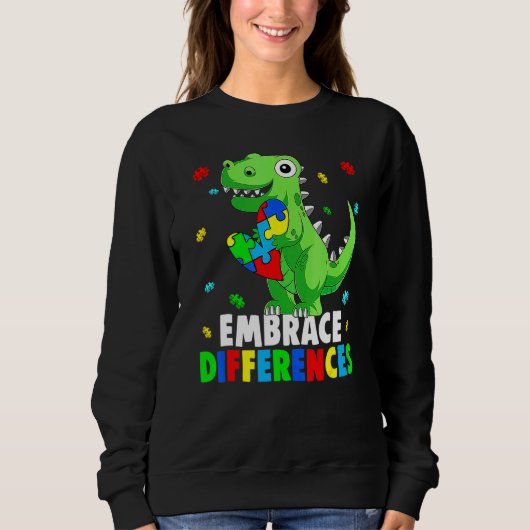 Autism Awareness Support Embrace Difference Dinos Trui (Voorkant)