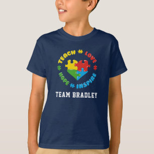 Autism Awareness Teach Love Hope Inspire Custom T-shirt