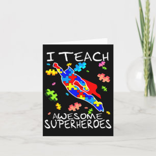 Autism Awareness Teacher T-shirt I Teach Geweldige Kaart