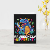 Autism Awareness Toddler Embrace Difference Dino Kaart (Gele Bloem)