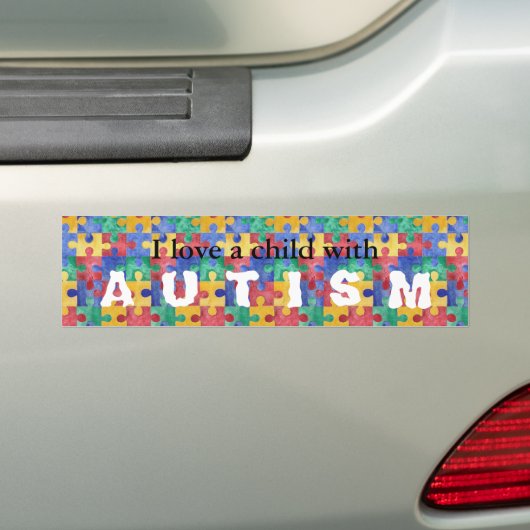 Autism Awareness waterverf puzzle bumper sticker (Op auto)