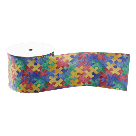 Autism Awareness waterverf puzzle lint (Spoel)