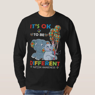 Autism Awareness Women Kid Its Ok To Be Different T-shirt