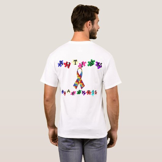 AUTISM AWARNESS RIBBON T-SHIRT (Achterkant volledig)