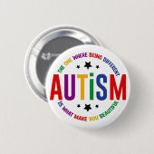 Autism: Being Different Makes You Beautiful Pin  Ronde Button 5,7 Cm (Voorkant /achterkant)