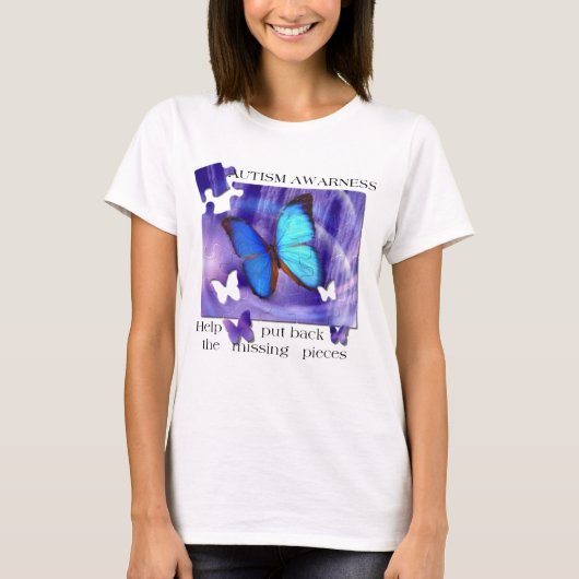 Autism Butterfly Puzzle T-shirt (Voorkant)