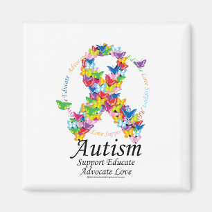 Autism Butterfly Ribbon Magneet