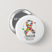 Autism Butterfly Ribbon Ronde Button 5,7 Cm (Voorkant /achterkant)