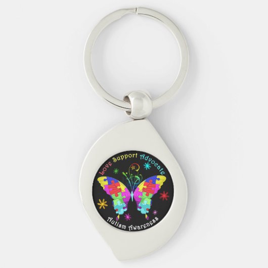 Autism Butterfly Sleutelhanger (Voorkant)