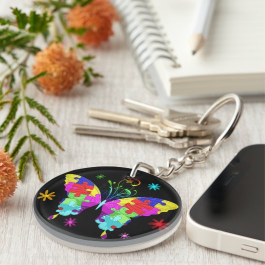 Autism Butterfly Sleutelhanger (Voorkant Rechts)