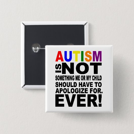 Autism-Button Vierkante Button 5,1 Cm (Voorkant /achterkant)