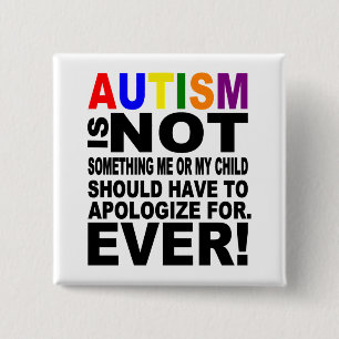 Autism-Button Vierkante Button 5,1 Cm