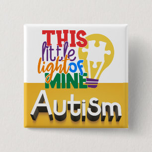 Autism-Button Vierkante Button 5,1 Cm
