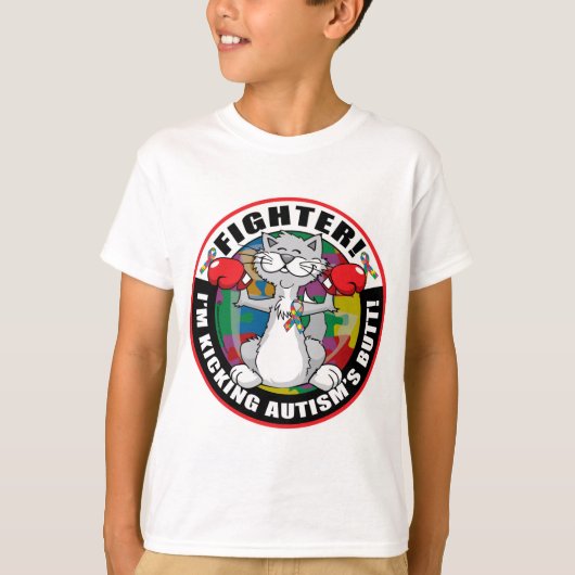 Autism Cat Fighter T-shirt (Voorkant)