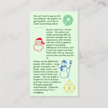 Autism Christmas Boy Carte de visite